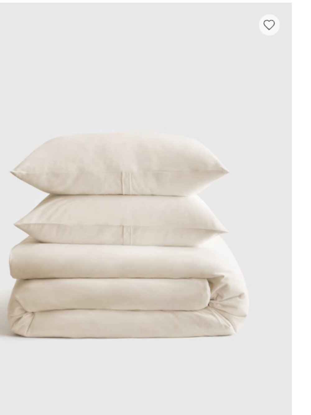 NWOT Quince Organic Jersey Duvet Cover Set Twin Natural w/ Sham